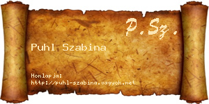 Puhl Szabina névjegykártya